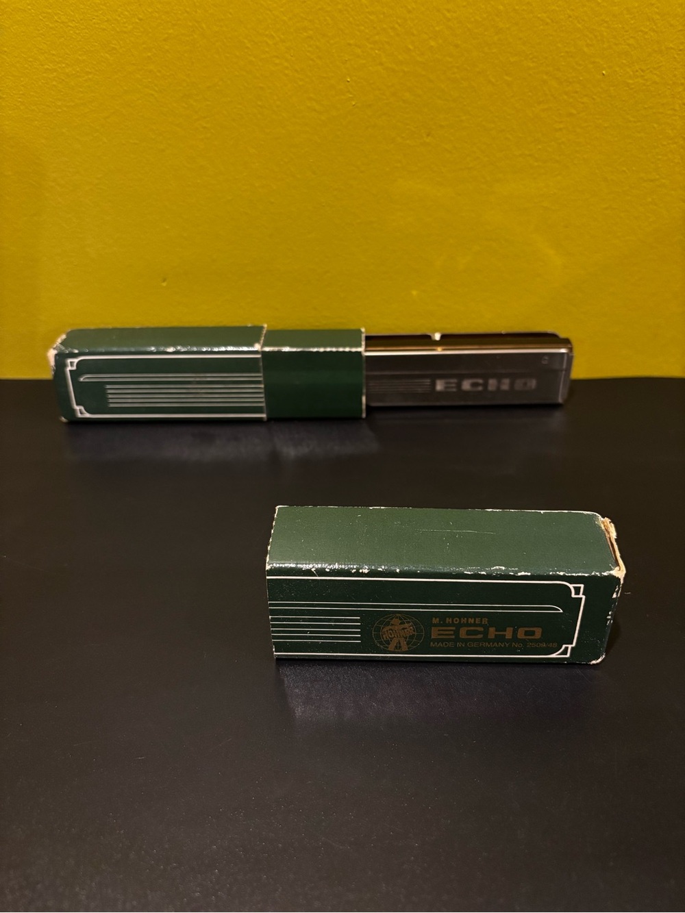 Echo Green-Tone Metal Harmonica with Matching Box